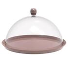 Porta Bolo Torta 25cm Bubble Com Cúpula Amêndoa Crippa Boleir