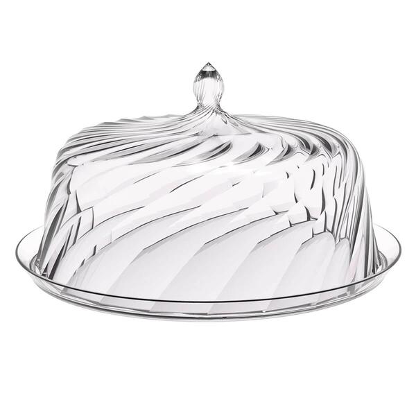 Porta Bolo Torta 25cm Transparente Glassy Com Cúpula Crippa B