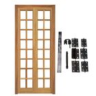 Porta Camarão Completa P/ 16 Vidros Kit Preto 62x210cm Em Mad