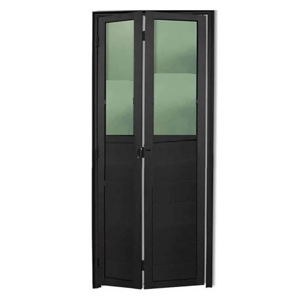 Porta Camarão Lambril Aluminio Preto C/visor E Trinco 2,10x0,