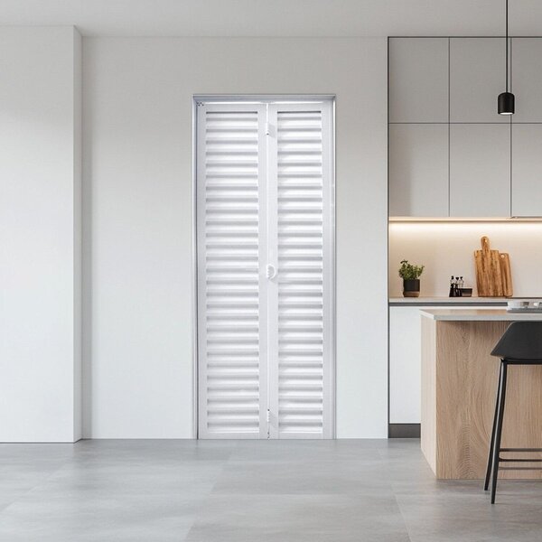 Porta Camarão Palheta Alumínio 60 X 210cm Branco Hale Abertur