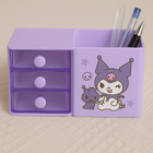 Porta Caneta Com Gavetas Roxo - Sanrio Kuromi Kawaii