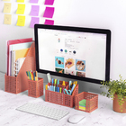 Porta Canetas Quadrado Metal Laranja Oikos