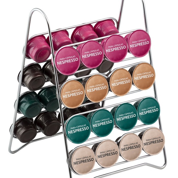 Porta Cápsulas Nespresso Suporte Cromado Para 32 Unidades Café