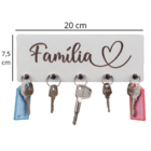Porta Chave Familia Com Prata - Branco