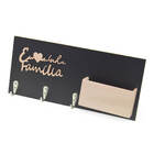 Porta Chaves De Parede Com Organizador Rose E Preto Mod3