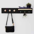 Porta Chaves De Parede Mdf Preto 60x10x11,5