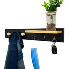 Porta Chaves De Parede Mdf Preto 60x10x11,5