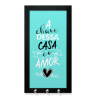 Porta Chaves Decorativo Com Moldura Frases Lar Amor