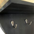 Porta Chaves Em Madeira Com Prateleira E Três Ganchos - Preto