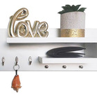 Porta Chaves Em Mdf 6 Suportes E Prateleira Carteira Treco