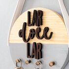 Porta-chaves Em Pinus Cinza Lar Doce Lar - 17cm