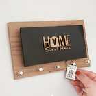 Porta Chaves Home Sweet Home Amadeirado E Preto 25x15cm Momen