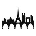 Porta Chaves Mdf 6 Suportes Paris - Preto