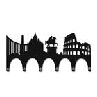 Porta Chaves Mdf 6 Suportes Roma - Preto