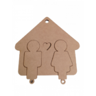 Porta Chaves Modular Casal Com 2 Chaves Em Mdf - Natural