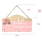 Porta Chaves Parede Criativo Em Mdf 3 Ganchos Lar É Onde O Co