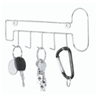 Porta Chaves Suporte Cromado Com 5 Ganchos Decoração Organiza
