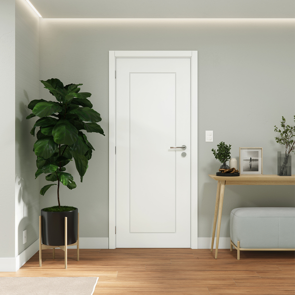 Porta com Batente De 13 a 17cm de Giro Sarrafeada Lugano Laca Branco Direito ou Esquerdo 2,10x0,80m Ipumirim