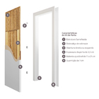 Porta com Batente De 17 a 21cm de Giro Sarrafeada Zurique Laca Branco Direito ou Esquerdo 2,10x0,8m Ipumirim