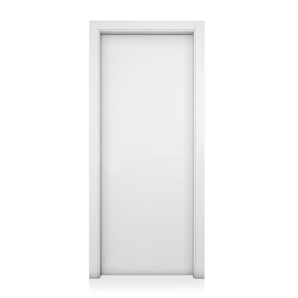 Porta com Batente de Giro Sarrafeada Lisa Lacca Touch Bianco Lado Direito ou Esquerdo 2,10x0,60m com Fechadura Arouca