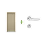 Porta com Batente de Giro Sarrafeada Lisa Lacca Touch Fendi Lado Direito ou Esquerdo 2,10x0,60m com Fechadura Arouca