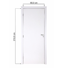 Porta com Batente de Giro de Madeira Lisa Branco Lado Direito 2,10x0,80m Zema