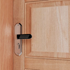 Porta com Batente de Giro Decorada Madeira Maciça Natural Lado Direito 2,10x0,80m Cruzeiro