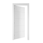 Porta com Batente de Giro de Madeira Sarrafeada Decorada Pintura UV Branco Vivace Lado Esquerdo 2,10x0,60m Artens