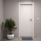 Porta com Batente de Giro de Madeira Sarrafeada Lisa Pintura UV Branco Vivace Lado Esquerdo 2,10x0,70m Artens