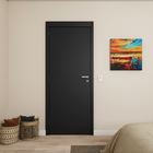Porta com Batente de Giro De 12 a 19cm Sarrafaeada Lisa Lacca Touch Nero Lado Direito ou Esquerdo 2,10x0,70m Vivace Plus