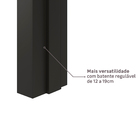 Porta com Batente de Giro De 12 a 19cm Sarrafaeada Lisa Lacca Touch Nero Lado Direito ou Esquerdo 2,10x0,70m Vivace Plus