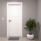 Porta com Batente de Giro de Madeira Sarrafeada Decorada Pintura UV Branco Vivace Lado Direito 2,10x0,80m Artens