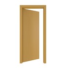 Porta com Batente de Giro de Madeira Sarrafeada Lisa Pintura UV Curupixá Vivace Lado Esquerdo 2,10x0,80m Artens