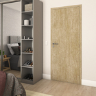 Porta com Batente de Giro de Madeira Sarrafeada Lisa Lâmina Crua Pinus Lado Esquerdo 2,10x0,82m Esquadrias Sidney