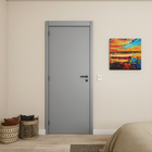 Porta com Batente de Giro 12 a 19cm Sarrafaeada Lisa Lacca Touch Grafite Lado Direito ou Esquerdo 2,10x0,8m Vivace Plus