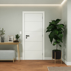 Porta com Batente de Giro de Madeira Sarrafeada Decorada Pintura UV Branco Vivace Lado Esquerdo 2,10x0,90m Artens