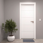 Porta com Batente de Giro de Madeira Sarrafeada Decorada Pintura UV Branco Vivace Lado Esquerdo 2,10x0,90m Artens