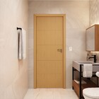 Porta com Batente de Giro de Madeira Sarrafeada Decorada Pintura UV Curupixá Vivace Lado Direito 2,10x0,90m Artens