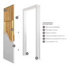 Porta com Batente de Giro de Madeira Sarrafeada Lisa Pintura UV Branco Vivace Lado Direito 2,10x0,90m Artens