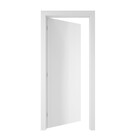 Porta com Batente de Giro de Madeira Sarrafeada Lisa Pintura UV Branco Vivace Lado Esquerdo 2,10x0,90m Artens