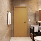 Porta com Batente de Giro de Madeira Sarrafeada Lisa Pintura UV Curupixá Vivace Lado Direito 2,10x0,90m Artens