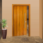 Porta com Batente Pivotante Decorada Ripada Madeira Maciça Angelim Natural 2,10x1,00m Galon