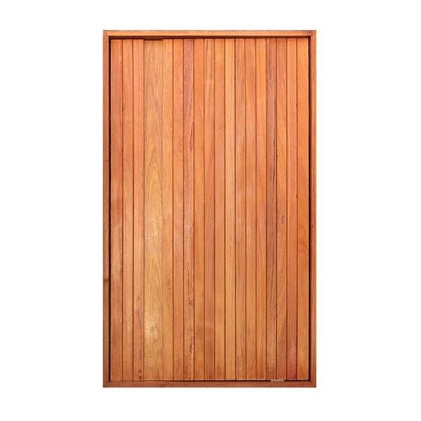 Porta com Batente Pivotante Decorada Madeira Maciça Angelim Modelo Atenas 2,10x2,00m Galon