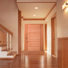 Porta com Batente Pivotante Decorada Madeira Maciça Natural 2,10x1,00m Cruzeiro