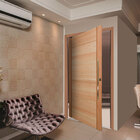 Porta com Batente Pivotante Decorada Madeira Maciça Natural 2,10x1,00m Cruzeiro