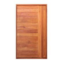 Porta com Batente Pivotante Decorada Madeira Maciça Angelim Modelo Perséfone Sob Medida Galon