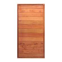 Porta com Batente Pivotante Decorada Madeira Maciça Cedro Modelo Ômega Sob Medida Galon