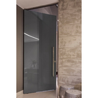 Porta com Batente Pivotante de Vidro Cinza com Estrutura de Alumínio 2,38x1,05m Nox Portas