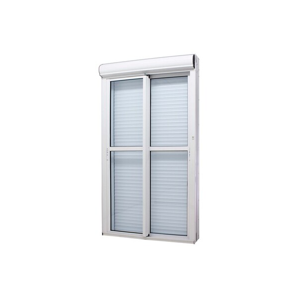 Porta Com Persiana Integrada Automatizada Em Alumínio Branco